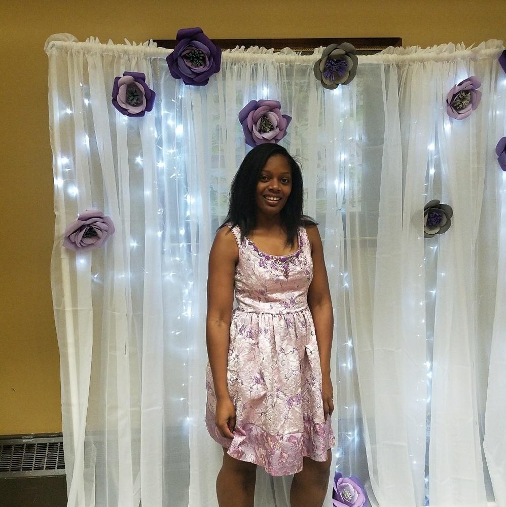 Floral beaded short dress